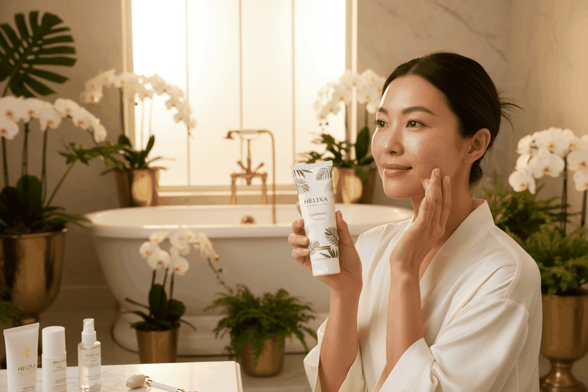 Femme asiatique — Gel Nettoyant