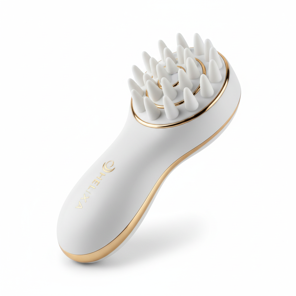 Brosse de massage Helixa pour stimuler le cuir chevelu et la circulation sanguine